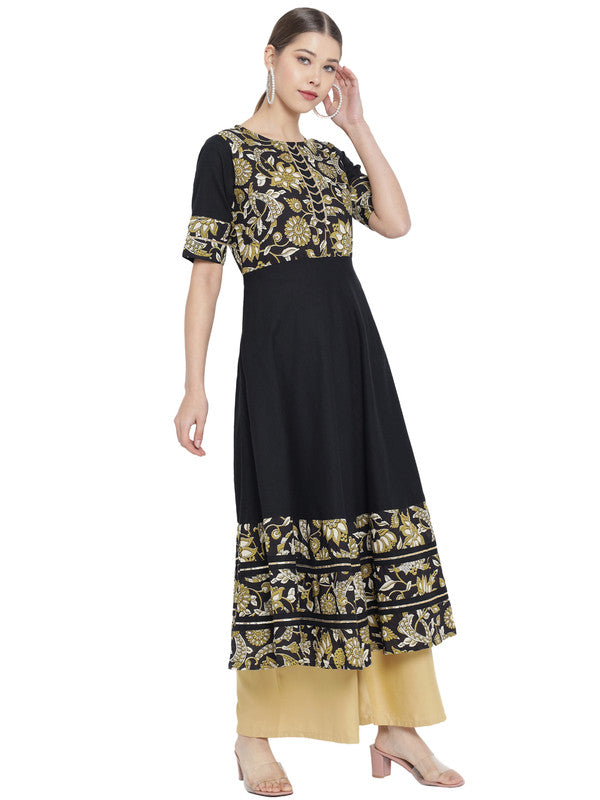 Plus Size Kurta for Women Black Solid Anarkali Angrakha Kurta Hand-crafted  Flared Kurta Indian Ethnic Dress XXL , 3XL , 4XL , 5XL - Etsy
